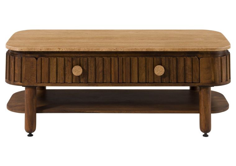 Couchtisch Mango 120x50x45 braun geölt KYOTO #117