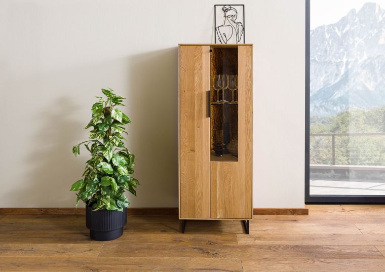 Highboard Wildeiche 55x43x145 natur geölt LINDAU #15