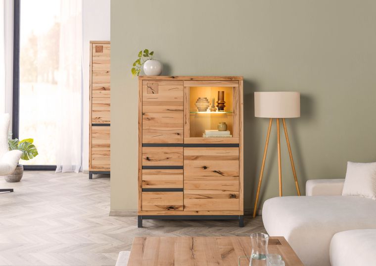 Highboard Kernbuche 103x40x148 natur geölt VILLANDERS #106