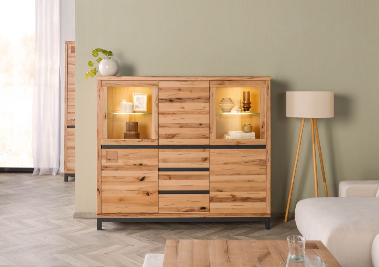 Highboard Kernbuche 166x40x148 natur geölt VILLANDERS #107