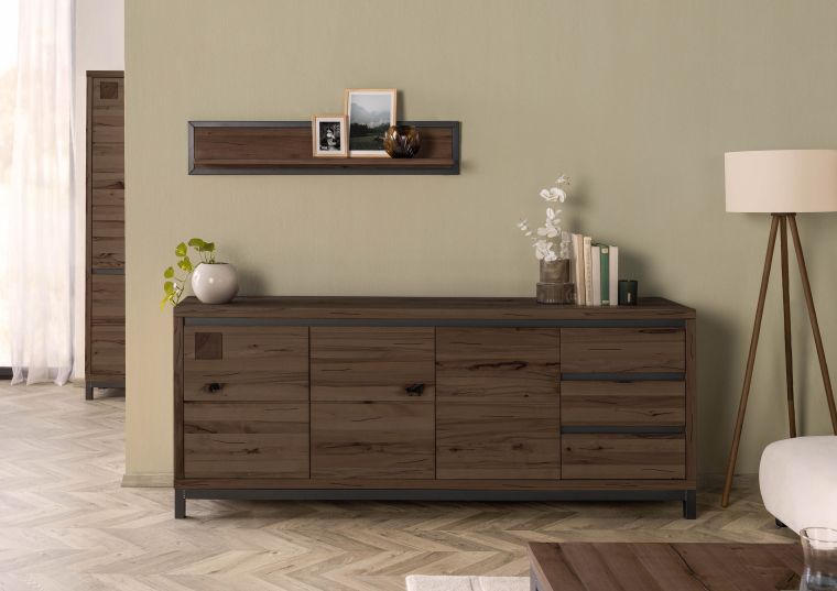 Sideboard Kernbuche 210x45x85 tabacco braun geölt VILLANDERS #252